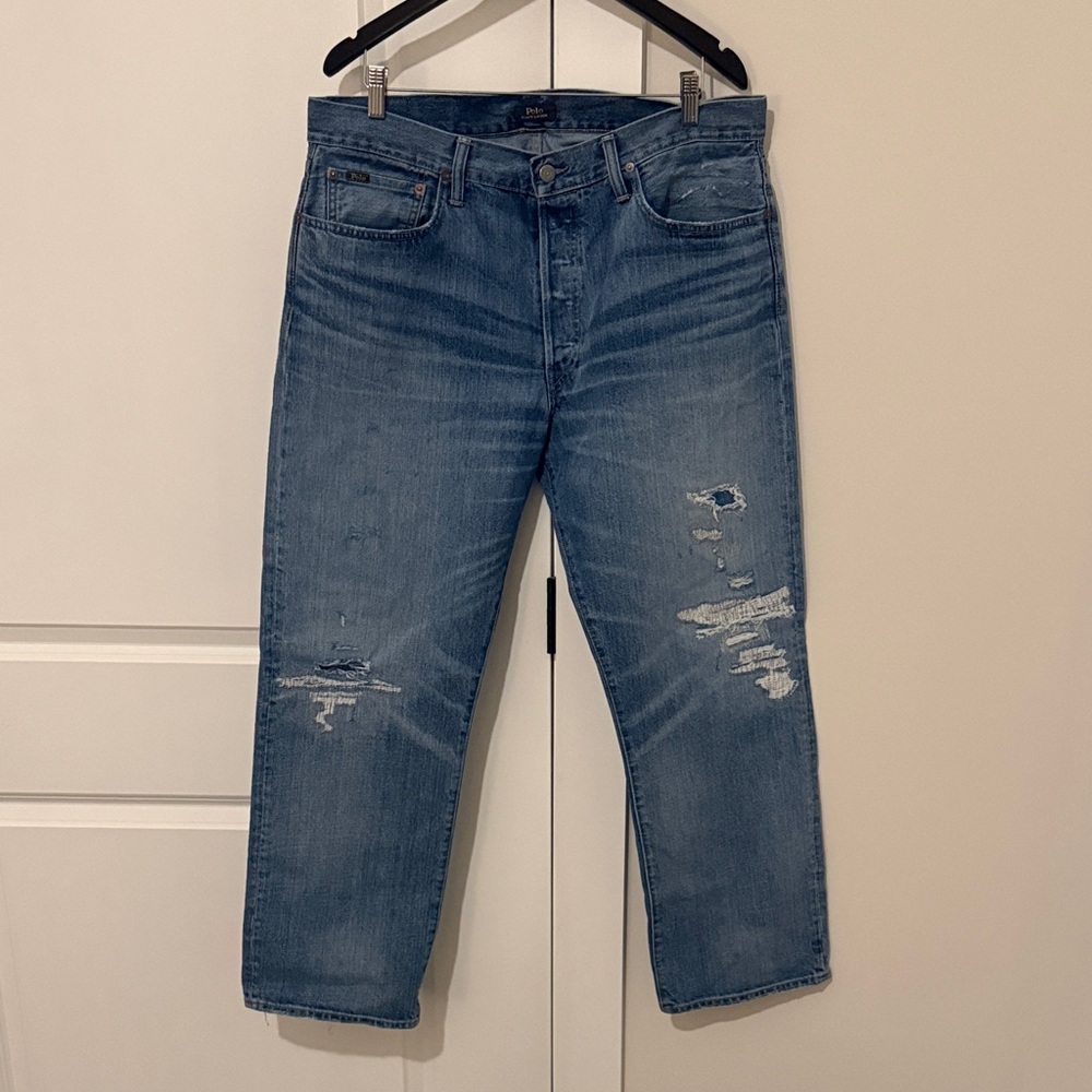Ralph Lauren Distressed Denim Jeans- Sz 36x32